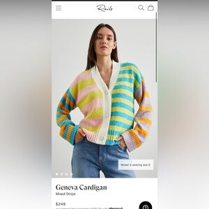 Rails Women’s Geneva Cardigan Mixed Stripe Sz XS